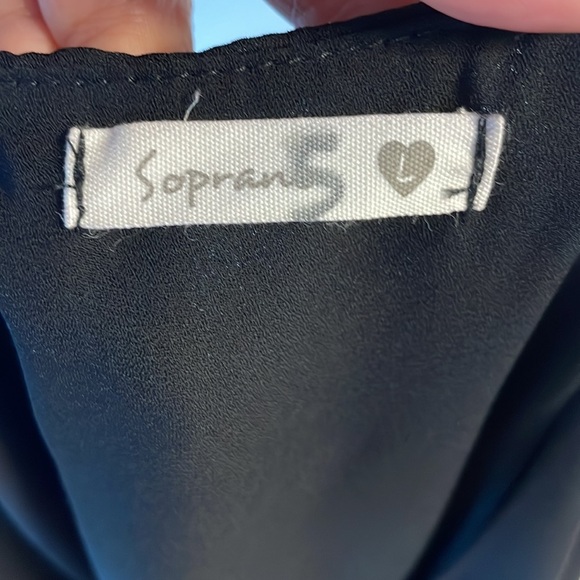 SOPRANO casual short sleeve black dress / crew neck mini size Large boxy - Picture 5 of 8